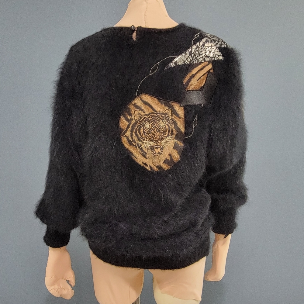 Vtg Venesha angora tiger sweater S/M - Picture 2 of 6